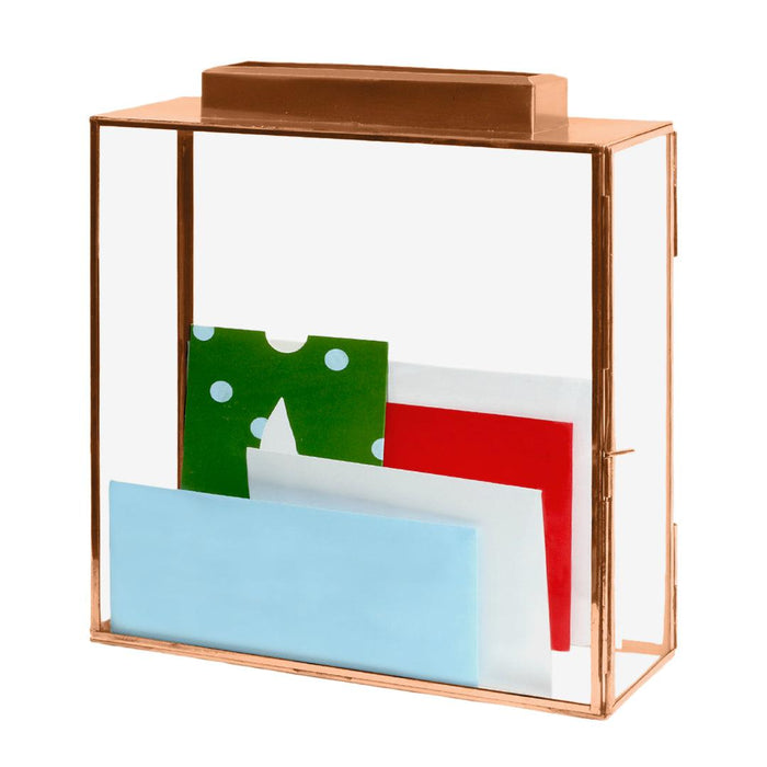Glass Wedding Card Gift Box Holder-Set of 1-Koyal Wholesale-Gold-
