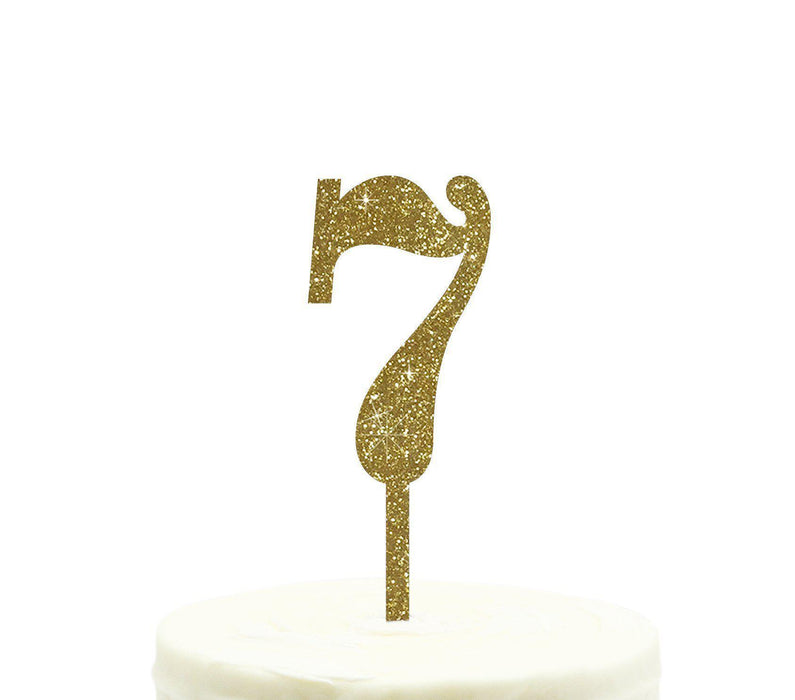 Glitter Acrylic Number Birthday Cake Toppers-Set of 1-Andaz Press-Gold-1-