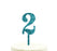 Glitter Acrylic Number Birthday Cake Toppers-Set of 1-Andaz Press-Aqua-2-