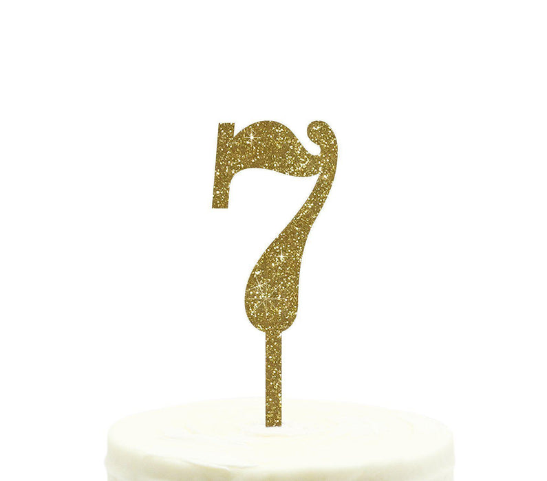 Glitter Acrylic Number Birthday Cake Toppers-Set of 1-Andaz Press-Gold-7-