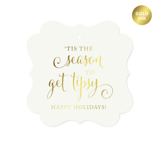 Gold Christmas Fancy Frame Gift Tags-Set of 24-Andaz Press-Tis The Season-
