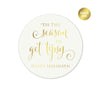 Gold Christmas Round Circle Gift Label Stickers-Set of 40-Andaz Press-Tis The Season-