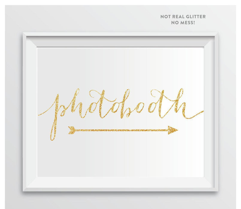 Gold Faux Glitter Wedding Party Directional Signs, Double-Sided Big Arrow-Set of 1-Andaz Press-Wedding-
