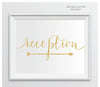 Gold Faux Glitter Wedding Party Directional Signs, Double-Sided Big Arrow-Set of 1-Andaz Press-Wedding-