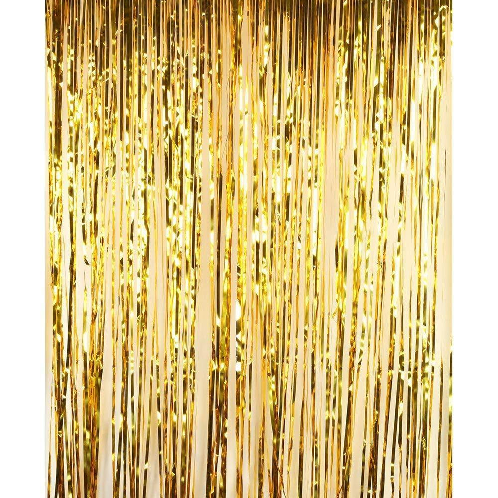Gold Foil Fringe Party Door Curtain Backdrop, 2-Pack-Set of 1-Andaz Press-