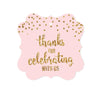 Gold Glitter 1st Birthday Fancy Frame Gift & Favor Tags-Set of 24-Andaz Press-Pink-