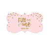Gold Glitter 1st Birthday Fancy Frame Label Stickers-Set of 36-Andaz Press-Pink-