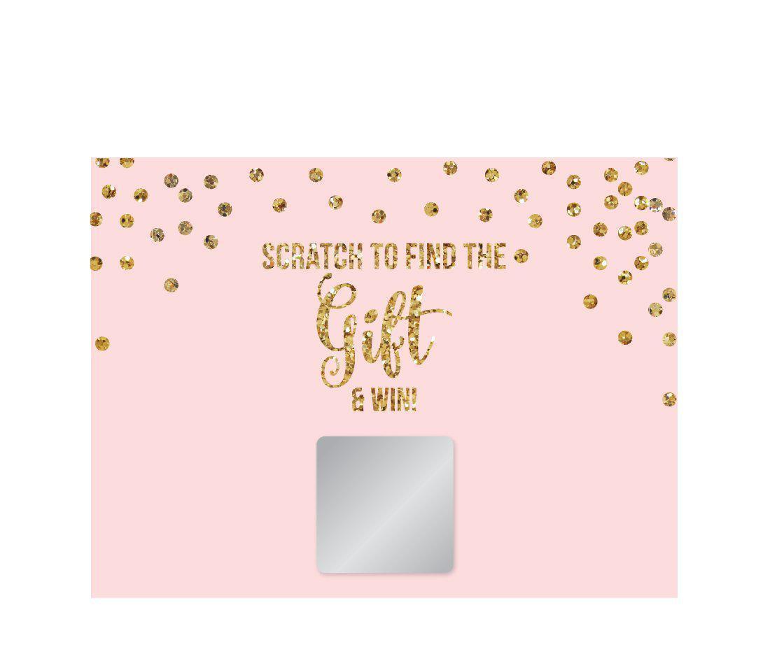 Gold Glitter 1st Birthday Games & Activities Scratch Off Winner Game Cards-Set of 30-Andaz Press-Pink-