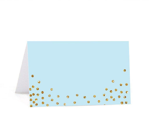 Gold Glitter 1st Birthday Printable Table Tent Place Cards-Set of 20-Andaz Press-Light Blue-