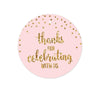 Gold Glitter 1st Birthday Round Circle Gift & Favor Tags-Set of 24-Andaz Press-Pink-
