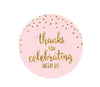 Gold Glitter 1st Birthday Round Circle Label Stickers-Set of 40-Andaz Press-Pink-