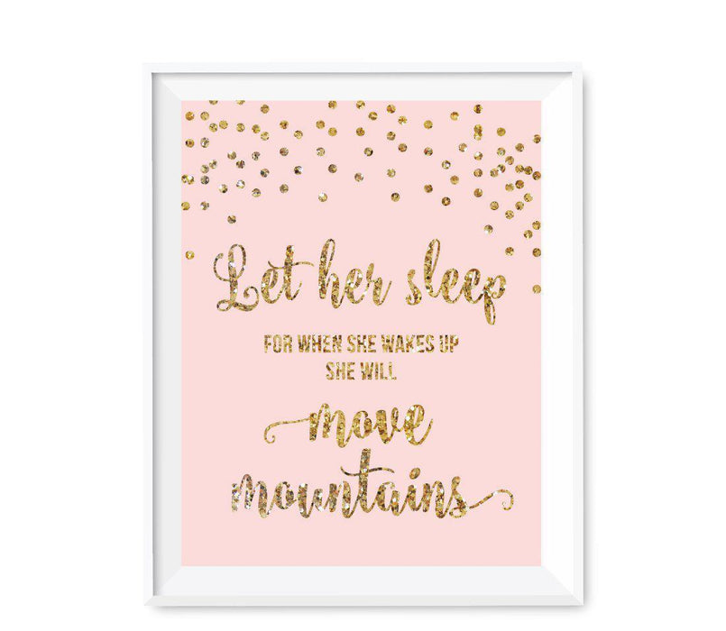 Gold Glitter 1st Birthday Wall Art Gift-Set of 1-Andaz Press-Pink-Sparkle-
