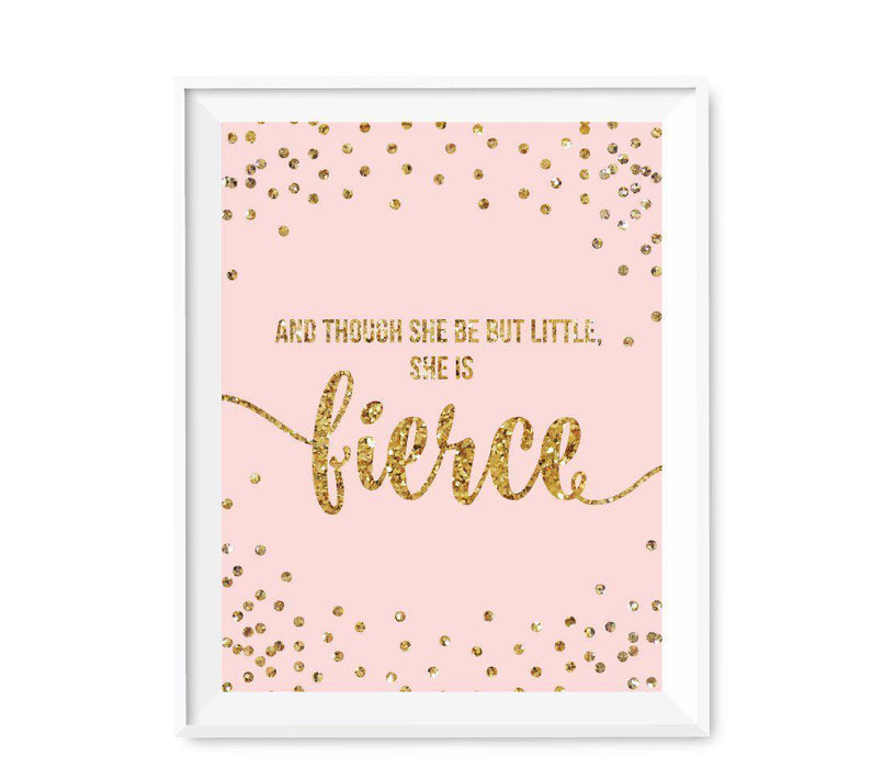 Gold Glitter 1st Birthday Wall Art Gift-Set of 1-Andaz Press-Pink-Sparkle-