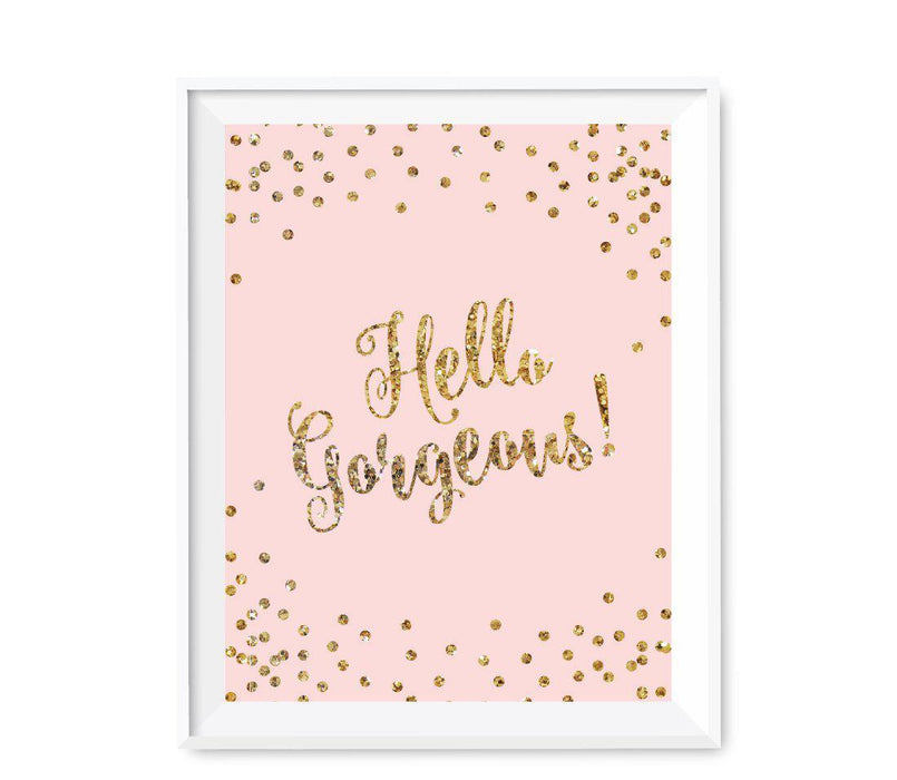 Gold Glitter 1st Birthday Wall Art Gift-Set of 1-Andaz Press-Pink-Hello Gorgeous-