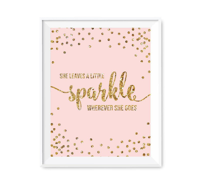 Gold Glitter 1st Birthday Wall Art Gift-Set of 1-Andaz Press-Pink-Sparkle-