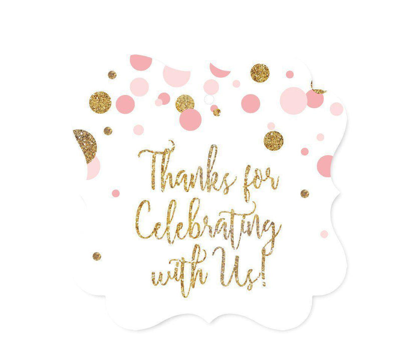 Gold Glitter Baby Shower Fancy Frame Gift & Favor Tags-Set of 24-Andaz Press-Blush Pink-