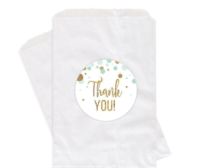 Gold Glitter Baby Shower Favor Bag DIY Party Favors Kit-Set of 24-Andaz Press-Mint Green-
