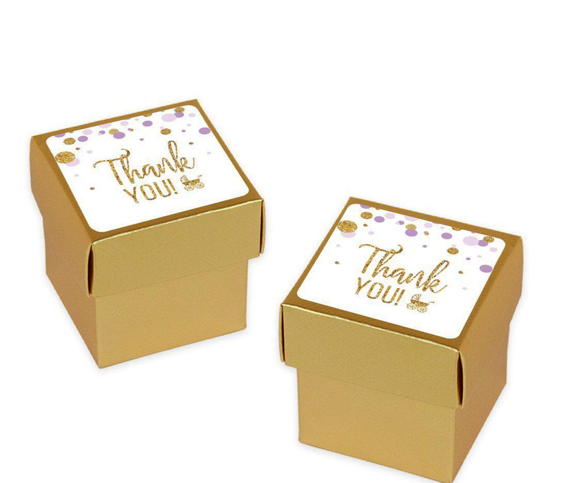 Gold Glitter Baby Shower Favor Box DIY Party Favors Kit-Set of 20-Andaz Press-Lavender-