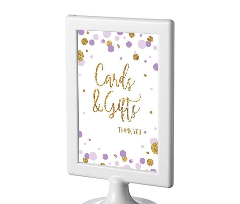 Gold Glitter Baby Shower Framed Party Signs-Set of 1-Andaz Press-Baby Blue-Sweets & Treats-