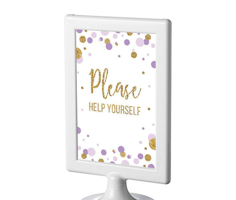 Gold Glitter Baby Shower Framed Party Signs-Set of 1-Andaz Press-Baby Blue-Sweets & Treats-