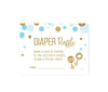 Gold Glitter Baby Shower Game Cards-Set of 30-Andaz Press-Baby Blue-Diaper Raffle Cards-