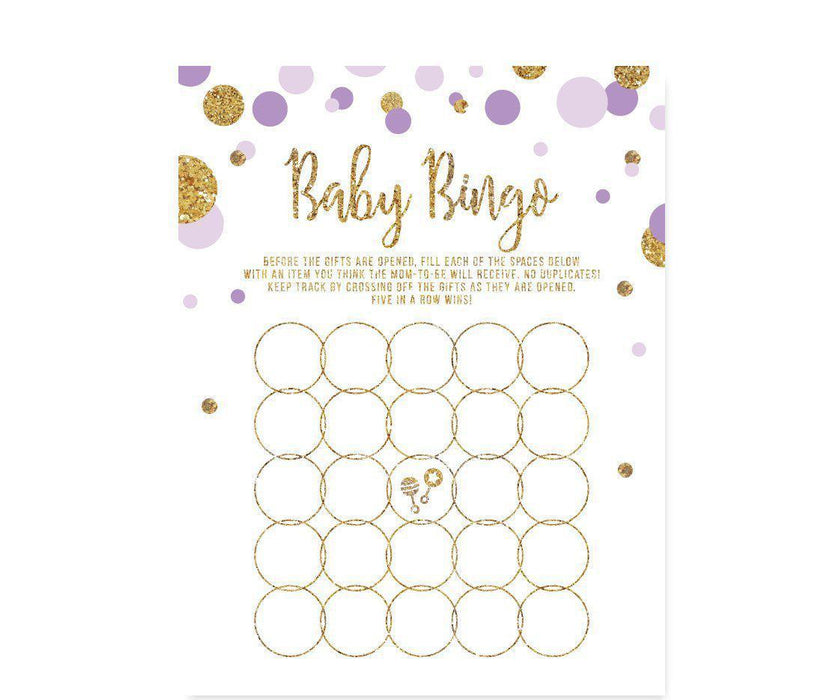 Gold Glitter Baby Shower Games & Activities-Set of 20-Andaz Press-Baby Blue-Baby Bingo Game-
