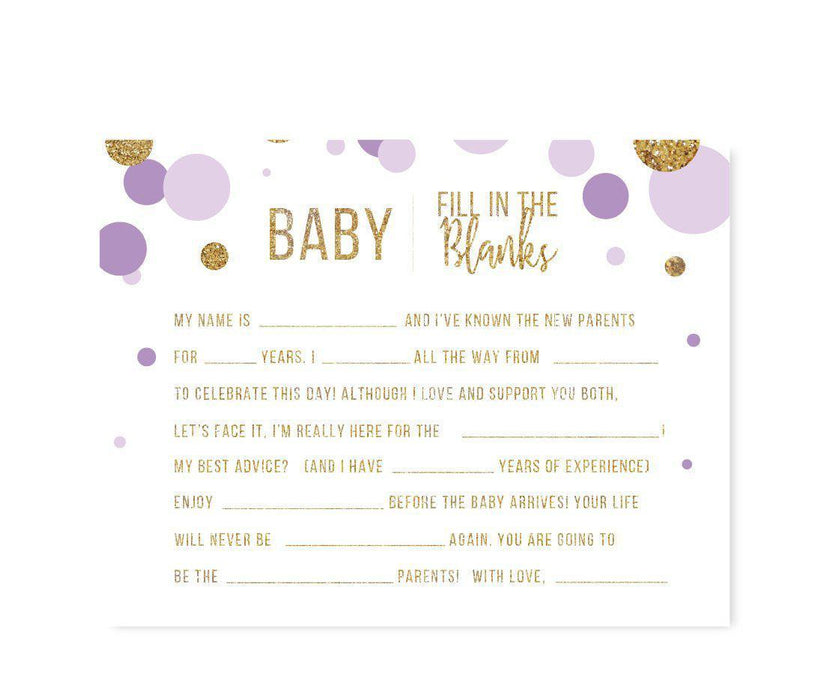Gold Glitter Baby Shower Games & Activities-Set of 20-Andaz Press-Baby Blue-Baby Bingo Game-