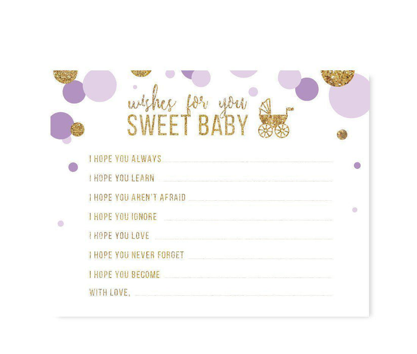 Gold Glitter Baby Shower Games & Activities-Set of 20-Andaz Press-Baby Blue-Baby Bingo Game-