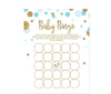 Gold Glitter Baby Shower Games & Activities-Set of 20-Andaz Press-Baby Blue-Baby Bingo Game-