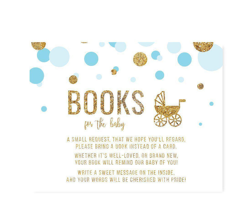 Gold Glitter Baby Shower Games & Activities-Set of 20-Andaz Press-Baby Blue-Books for Baby Request-
