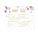 Gold Glitter Baby Shower Games & Activities-Set of 20-Andaz Press-Lavender-Baby Fill in the Blanks-