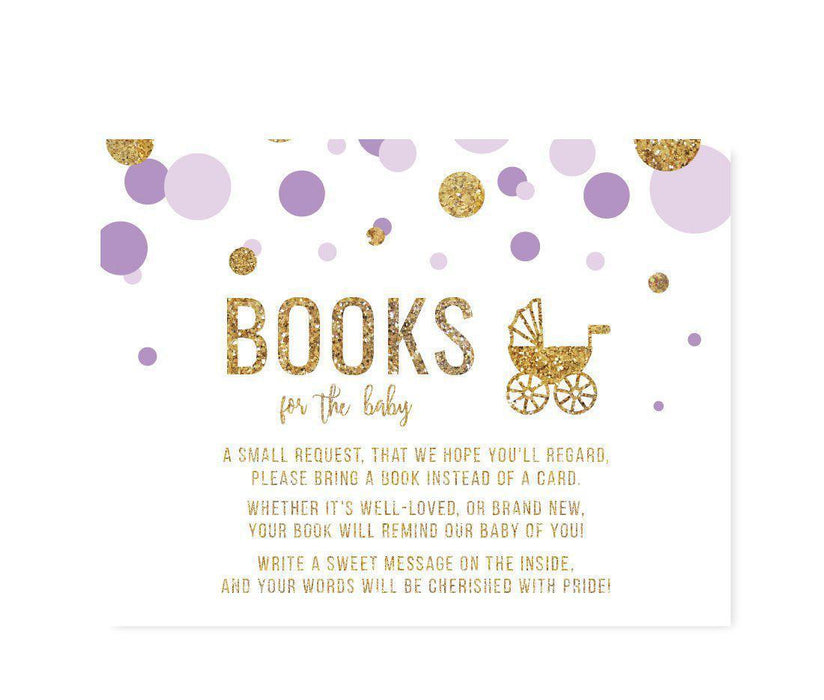 Gold Glitter Baby Shower Games & Activities-Set of 20-Andaz Press-Lavender-Books for Baby Request-