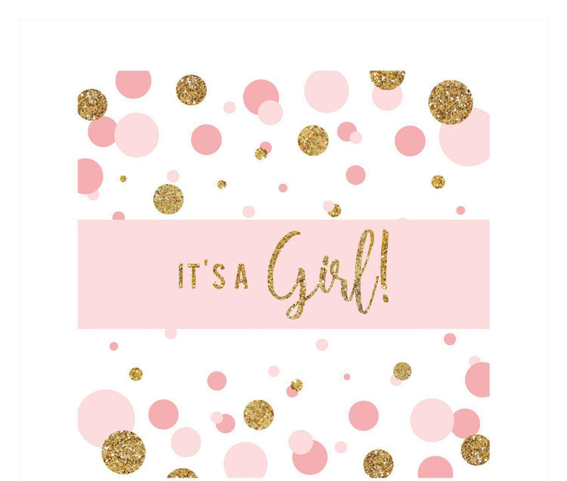 Gold Glitter Baby Shower Hershey Bar Labels-Set of 10-Andaz Press-Blush Pink-