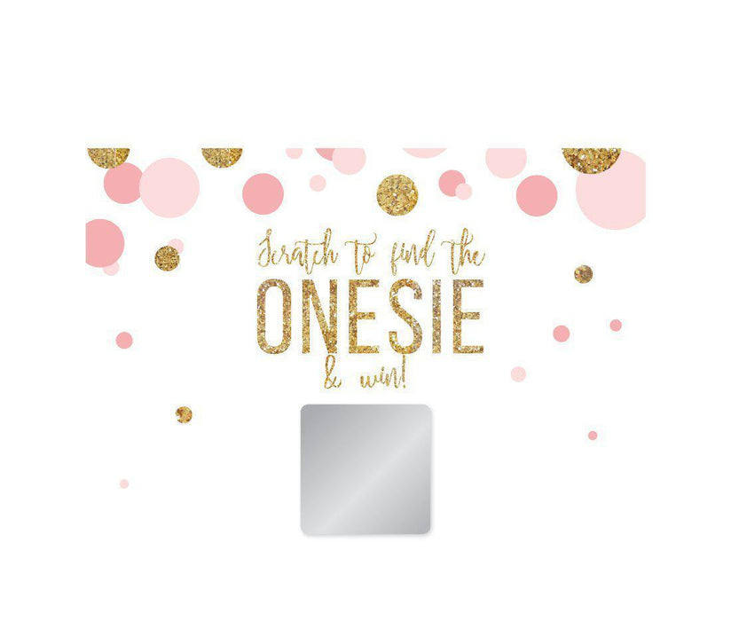 Gold Glitter Baby Shower Party Games, Activities, Scratch Off Winner Game Cards-Set of 30-Andaz Press-Blush Pink-