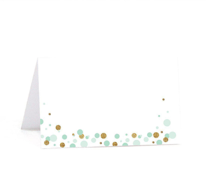 Gold Glitter Baby Shower Printable Table Tent Place Cards-Set of 20-Andaz Press-Baby Blue-