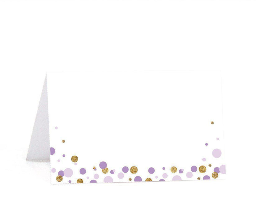 Gold Glitter Baby Shower Printable Table Tent Place Cards-Set of 20-Andaz Press-Lavender-