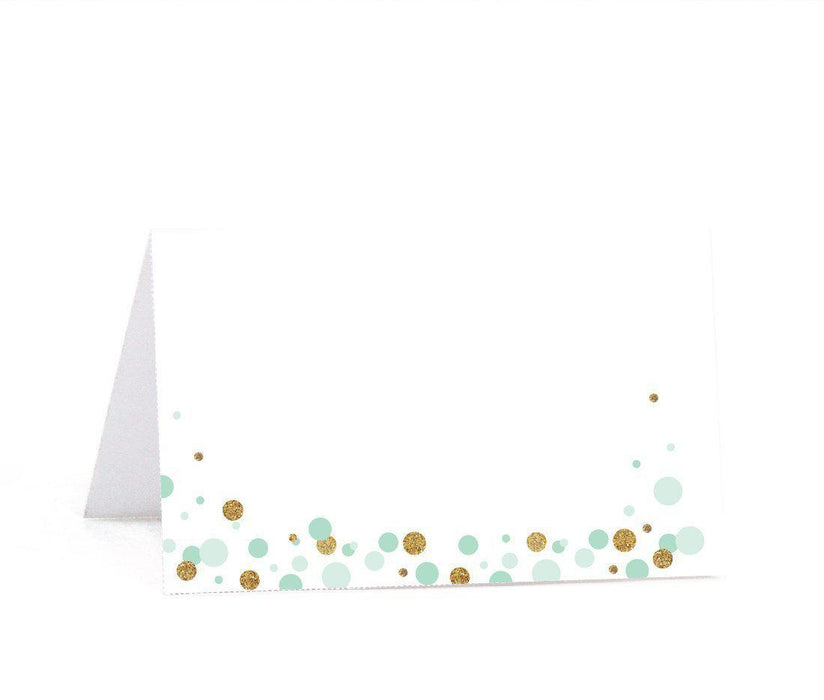 Gold Glitter Baby Shower Printable Table Tent Place Cards-Set of 20-Andaz Press-Mint Green-