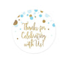Gold Glitter Baby Shower Round Circle Gift & Favor Tags-Set of 24-Andaz Press-Baby Blue-