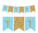 Gold Glitter Baptism Communion Christening Pennant Party Banner-Set of 1-Andaz Press-Gold-