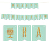 Gold Glitter Happy Birthday! Hanging Pennant Party Banner-Set of 1-Andaz Press-