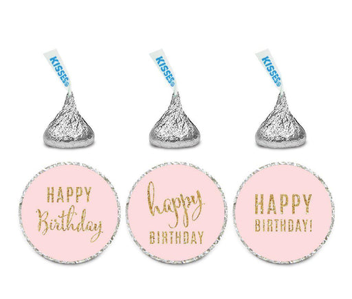 Gold Glitter Happy Birthday Hershey's Kisses Stickers-Set of 216-Andaz Press-White-