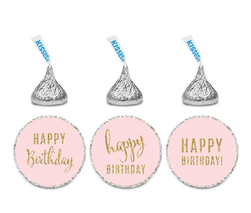 Gold Glitter Happy Birthday Hershey's Kisses Stickers-Set of 216-Andaz Press-White-