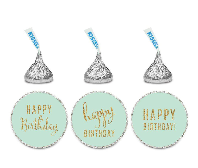 Gold Glitter Happy Birthday Hershey's Kisses Stickers-Set of 216-Andaz Press-White-