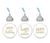 Gold Glitter Happy Birthday Hershey's Kisses Stickers-Set of 216-Andaz Press-White-