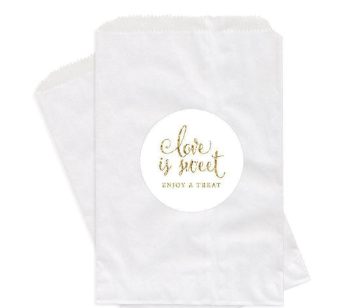 Gold Glitter Love is Sweet Enjoy a Treat Favor Bags-Set of 24-Andaz Press-