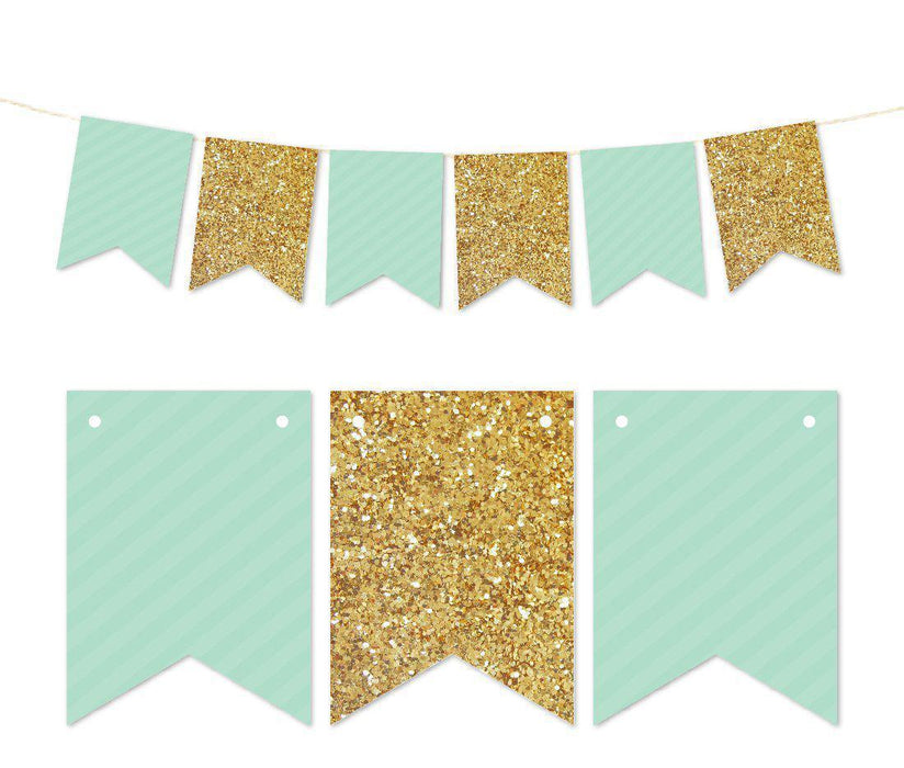 Gold Glitter Pennant Party Banner-Set of 1-Andaz Press-Lavender-