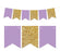 Gold Glitter Pennant Party Banner-Set of 1-Andaz Press-Lavender-