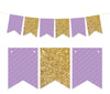 Gold Glitter Pennant Party Banner-Set of 1-Andaz Press-Lavender-