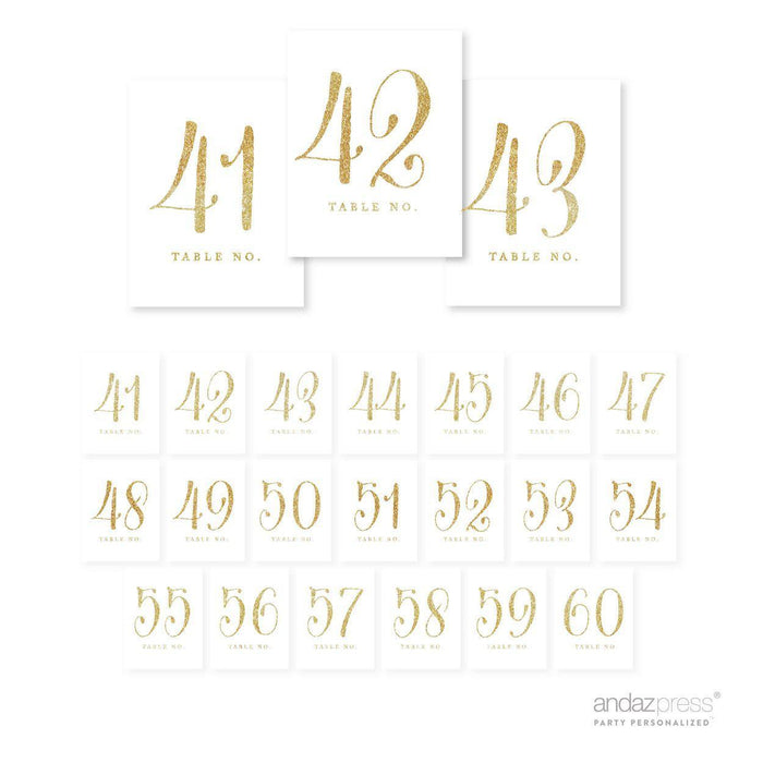 Gold Glitter Table Numbers-Set of 20-Andaz Press-1-20-