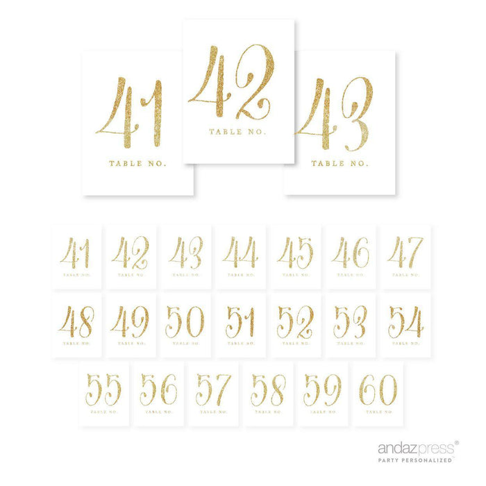 Gold Glitter Table Numbers-Set of 20-Andaz Press-41-60-